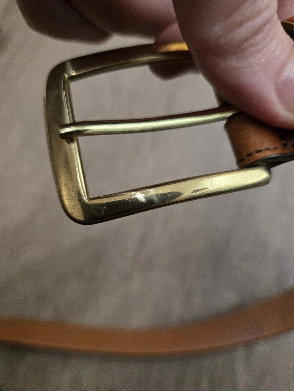 Allen Edmonds Men's Dress Belt Sz 36 style 24064 milk chocolate brown Gold Golf